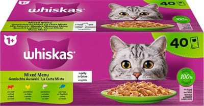 3x WHISKAS mix gelei 1+ pouch 40x85g