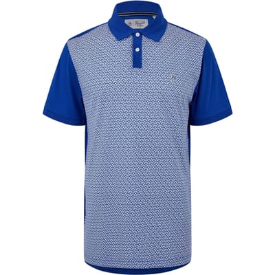 Original Penguin Heren Geometrisch Regular Korte Mouwen Polo Shirt (Mazarine Blauw)