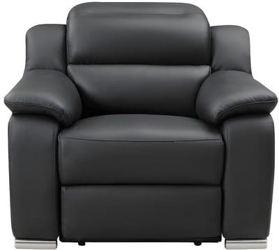 Vente-unique Relaxfauteuil van leer ARENA II - Zwart - Elektrisch