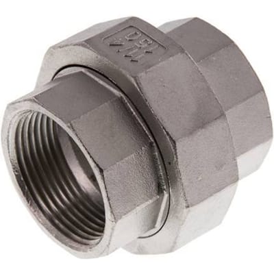1 1/4'' NPT RVS Borstnippel 3-delig met Conische afdichting 16 Bar - FL2S-F-SH-114N-C