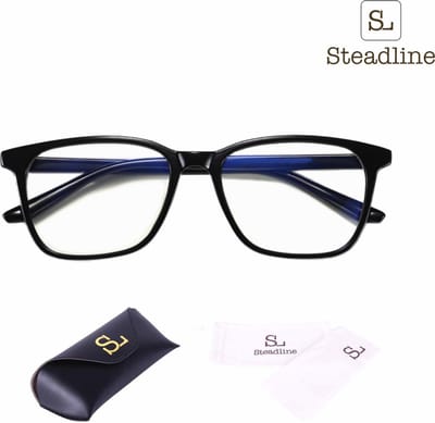 Steadline Computerbril UV400 – Blauw Licht bril TR90 – Blue Light Glasses – Zonder Sterkte – Unisex – Zwart