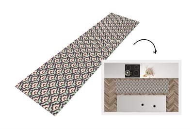 Keukenloper 200x50 cm - Keukenmat vinyl Patroon - Retro - Bloemen - Keukenmatten loper - Keuken vloerkleed tapijt