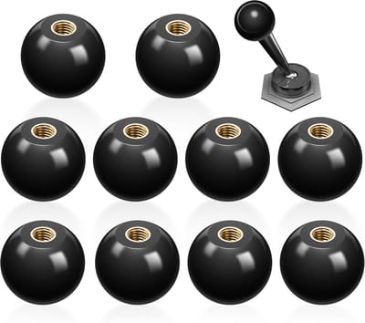M8 Kogelknop Zwart - 10 Stuks 32mm - Met Koperen Schroefdraad - Voor Gereedschapsmachine Vervanging - Zwart