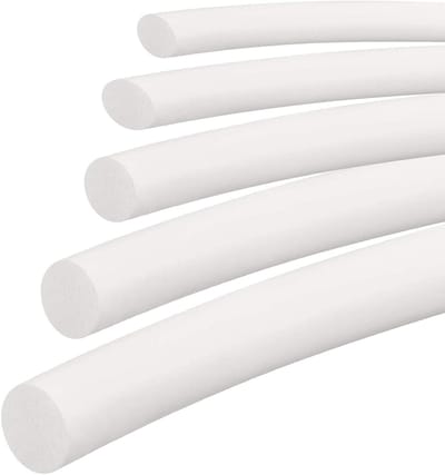 Siliconen schuim afdichtstrip - 5 meter lang - wit - voor doe-het-zelf afdichting - ronde massieve spons - zacht en duurzaam - 2 mm dik - schuimslang - isolatietape - huis - waterdicht - klusbenodigdheden.