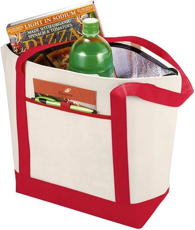 Lighthouse Koeltas - rood met creme - 22.5 liter - draagtas - 44.5 x 34 x 15 cm