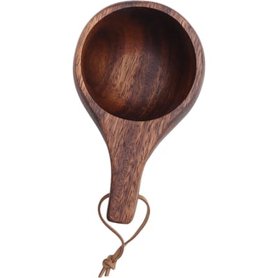 Houten Kop Thee Mok Draagbare Handgesneden Natuurlijke Drinkbeker Hout Koffiemok voor Thuis Restaurant L(for 6.5-9kg) black