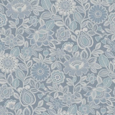 Boråstapeter Vliesbehang 38760 - Borosan Hem - Botanisch Grijs - 53cm x 11.20m