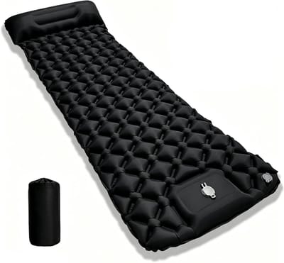 Opblaasbaar Slaapmatras - Kampeerluchtbed Outdoor Mat - Kamperen en Reizen - Geïntegreerde Voetpomp - 180 x 60 x 5 cm