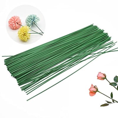 Bloemendraad 22 Gauge - 100 Stuks, 40 cm Groen voor Bloemstukken en Handwerk