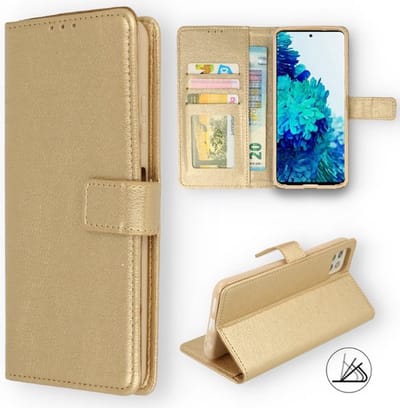 Casemania Hoesje Geschikt voor Samsung Galaxy A04S/ M13 - Goud - Portemonnee Book Case - Pasjeshouder en Magneetlipje