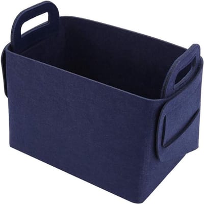 Opvouwbare Opbergmand - Houtmand Vilten Tas - Haardhout Opslag - Dubbel Gestikte Randen - 35 x 24 x 21 cm