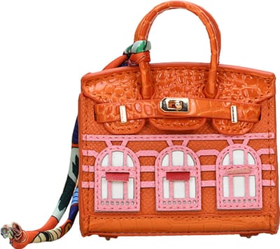 okido - Luxe Sleutelhanger Bag Charm - Tashanger - Case geschikt voor Apple Airpods 1/2/3/4 & Pro 2/3 - Bag Charm - Oranje - Sleutelhanger - Dames Sieraden - Bag Charmsleutelhanger - Airpods Pro 3 Hoesje