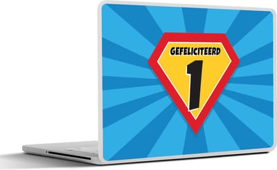 Laptop sticker - 13.3 inch - Verjaardag - 1 Jaar - Superman - 31x22,5cm - Laptopstickers - Laptop skin - Cover