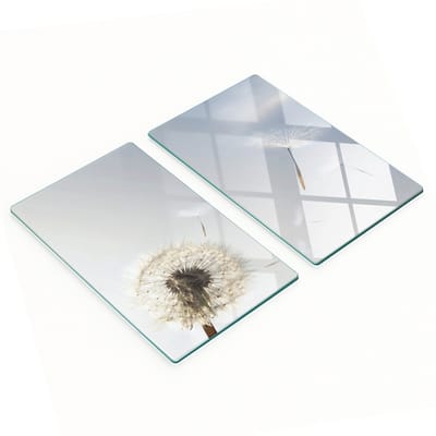 Decoratieve glazen snijplanken voor in de keuken met paardenbloemmotief, 2x30x52 cm