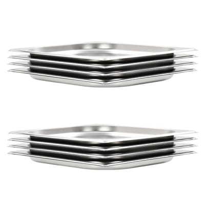 vidaXL - Gastronormbakken - 8 - st - GN - 1/2 - 20 - mm - roestvrij - staal