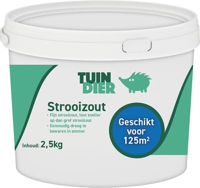 Strooizout emmer | TUIN-DIER® | Fijn strooizout in handige bewaaremmer | Zout | 2.500 gram | 2.5 kilogram