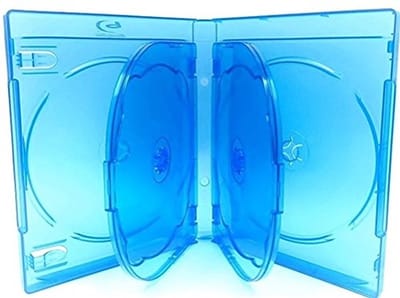 Dailygoody - 4-Disc Blu-ray Case - Ideaal voor filmprojecten - Blauw - Duurzaam plastic - Perfecte bescherming - Geschikt voor 4 discs - 21mm diep