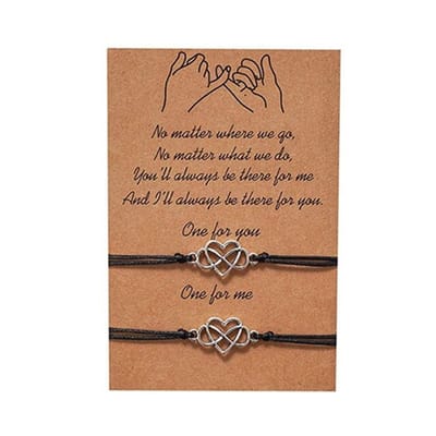 Bixorp Friends Vriendschapsarmbandjes voor 2 met Oneindigheidsteken & Hartje Zilverkleurig - BFF Armband Meisjes - Best Friends Armband Vriendschap Cadeau voor Twee
