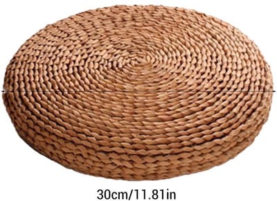 Dailygoody - Rond strokussen - Yoga meditatiekussen - Comfortabel en praktisch - Kaki - Vloermat - Geschikt voor thuis en fitness - 40 x 40 cm