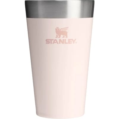 Stanley Adventure Stacking Beer Pint 0.47L - Houdt Bier of Andere Dranken 4 Uur Koud - Stapelbare Camping Beker - Dubbelwandige Isolatie - Vaatwasserbestendig - Rose Quartz White