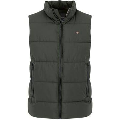 Fynch-Hatton Body-Warmer Solid Color Puffer Vest High Zip Collar Dusty Forest / male