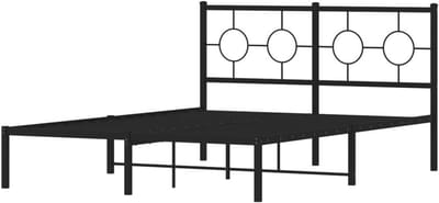 Metalen Bedframe - Ledikant Tweepersoons - Slaapkamer Inrichting - Robuuste Constructie - 140x200 cm - Zwart