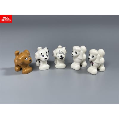 Briques MOC Série Petit Chien Chihuahua Bouledogue Français Caniche Blocs de Construction Assemblés Jouets pour Enfants Poupée