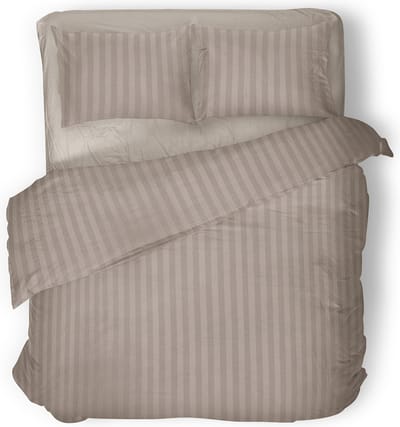 Eleganzzz Dekbedovertrek Uni - Sand - Dekbedovertrek 140x200/220cm - Satijnstreep / Satijn Streep - Hotel Kwaliteit Satin Stripe - Dekbedovertrekken - Effen Dekbedovertrek