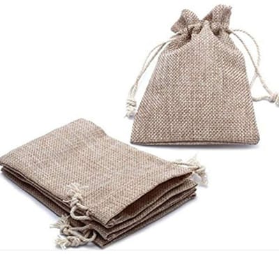 Dailygoods- Jute Zakjes 25 Stuks - 10 x 14 cm - Cadeauzakjes met Trekkoord - Natuurzakjes - Kleine Verpakking - Voor Sieraden