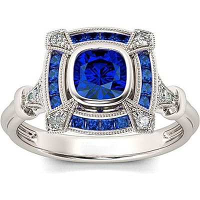 Saffier Uitgesneden Klassieke Ring Sieraden Sieraden Sieraden Ring No. 10 blue