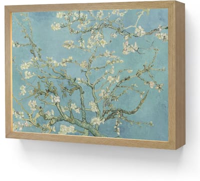Wandlamp 40x30 cm - Oplaadbaar - Van Gogh - Amandelbloesem - Oude meesters - Kunst - Vintage - Wandlampen binnen woonkamer - Slaapkamer lamp - Decoratieve nachtlamp - Vloerlamp draadloos
