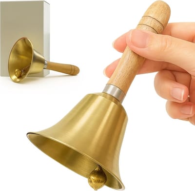 Metalen Handbel - Servicebel Tafelbel - Aandacht Trekken - Duidelijke Klank - 15 cm Hoog - Niet gespecificeerd