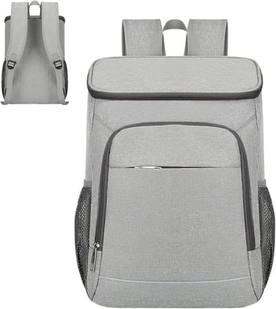 Lunch Rugzak - Geïsoleerde Tas - Picknick en Reizen - Efficiënte Isolatie - 50 Liter - Grijs