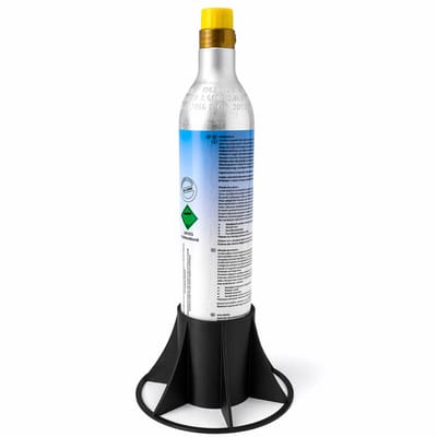CO₂ Fles Standaard Geschikt voor SodaStream 425 g Cilinder – Anti-Kantel Houder – Ook Geschikt voor Aquarium CO₂ Fles – Zwart