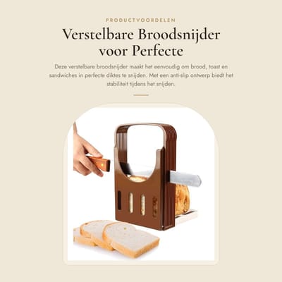 Dailygoods- Broodsnijder - Opvouwbaar ontwerp - Antislip basis - Verstelbaar voor verschillende diktes - Multifunctioneel - Hoogwaardig ABS materiaal - Broodsnijmachine