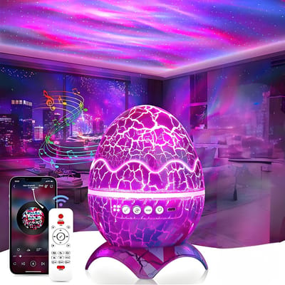 Namajunas - Projector sterrenhemel - sterren projector - Galaxy projector - Dinosaurusei - Bluetooth Projector lamp - Nachtlampje met Timer en Witte Ruis - Afstandsbediening - Cadeau - Decoratie