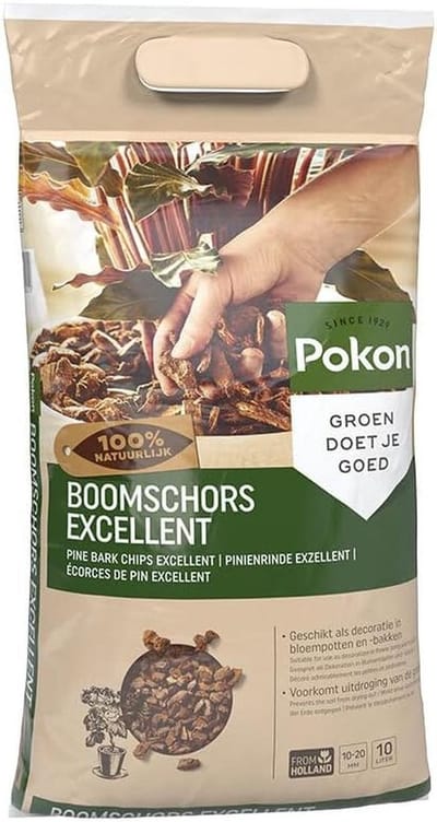 Boomschors Bodembedekker - Natuurlijke Decoratie - Potten Opvullen - Vochtregulerend Effect - 10 Liter - Bruin