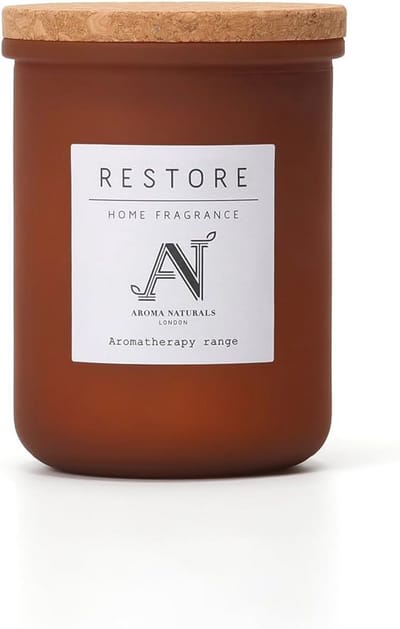 Aromatherapie Geurkaars 240g met Kurkdeksel en Bruin Glazen Vat - Herstel Geur