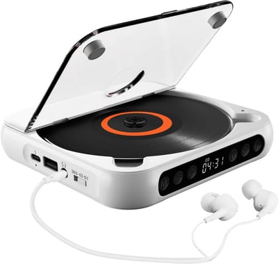 Draagbare CD-speler met Bluetooth, Oplaadbaar, Inclusief Hoofdtelefoon