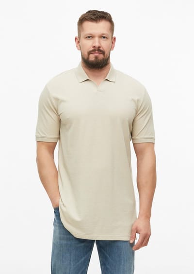Polo met gestructureerd jacquard en ribgebreide zomen s.Oliver