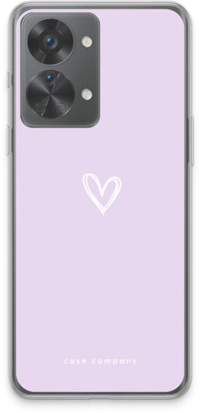Case Company® - Hoesje geschikt voor OnePlus Nord 2T hoesje - Klein hartje paars - Soft Cover Telefoonhoesje - Bescherming aan alle Kanten en Schermrand