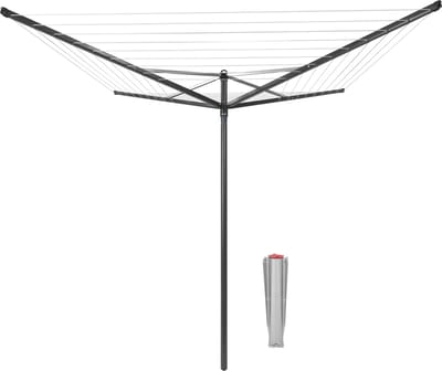 Brabantia Topspinner Droogmolen - met Metalen Grondanker - 50 m - Anthracite