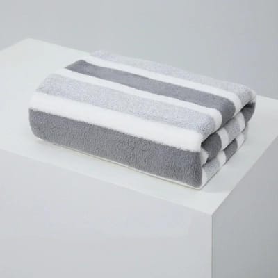 Serviettes de bain douces et absorbantes pour la maison pour hommes et femmes, serviettes de bain absorbantes pour la douche à séchage rapide, en coton épaissi, confortables 70x140cm gris
