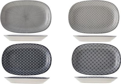 Cosy&Trendy Mix Crazy ovaal bord 30x20.5 cm - assoorti - Set-4