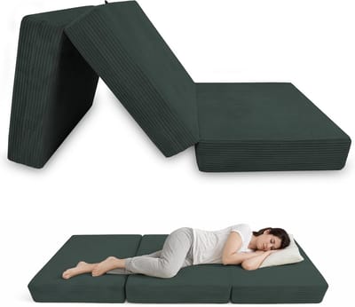 Vouwmatras - Gastbed - Extra slaapplek - 3-delig ontwerp - 120x195x15 cm - Groen