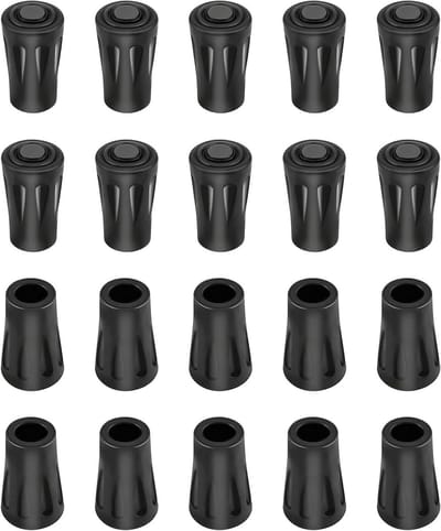 Rubberen Buffers - Stokdoppen Wandelstokken - Veilige Wandelingen - Antislip Grip - 20 Stuks 11mm - Zwart