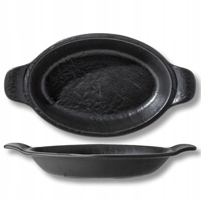 Wilmax Ovale Porseleinen Ovenschaal Zwart 28x16cm 500ml