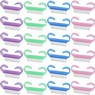 Dailygoods - 24 stuks nagelborstel, handborstel met handvat, vingernagelpeeling, reinigingsborstels, manicure, stofborstel, pedicure, handwasborstel, nagelborstels, vingernagelborstel voor tenen en nagels