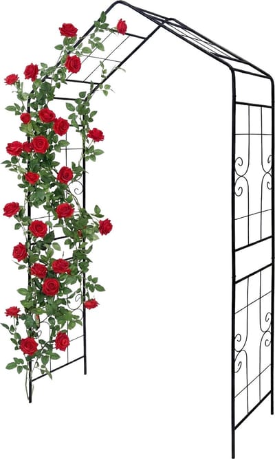 Rozenboog - 143x240x43 cm - zwart - geschikt voor klimplanten
