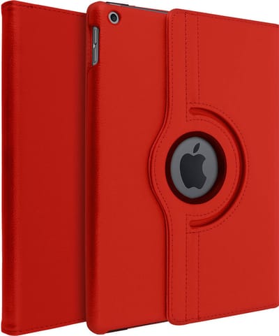 Avizar Hoesje Geschikt voor iPad 9 2021 iPad 8 2020 iPad 7 2019 360° Draaibare Standfunctie, Rood